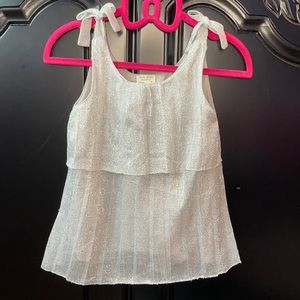 Zara Kids Collection Silver Shimmery Pleated Tank